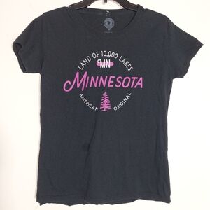 Love From Minnesota Women's 100% Cotton Black T-Shirt Size M EUC